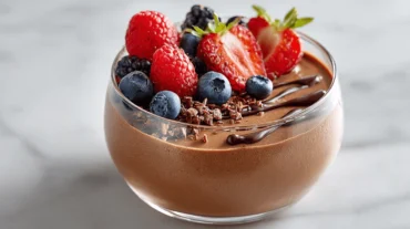 Cottage Cheese Chocolate Mousse with Fresh Berries – Healthy Protein Dessert