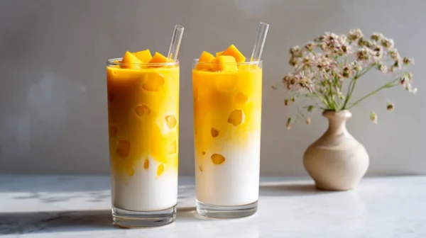 Korean Fresh Mango Milk Drink – Café-Style Creamy Beverage