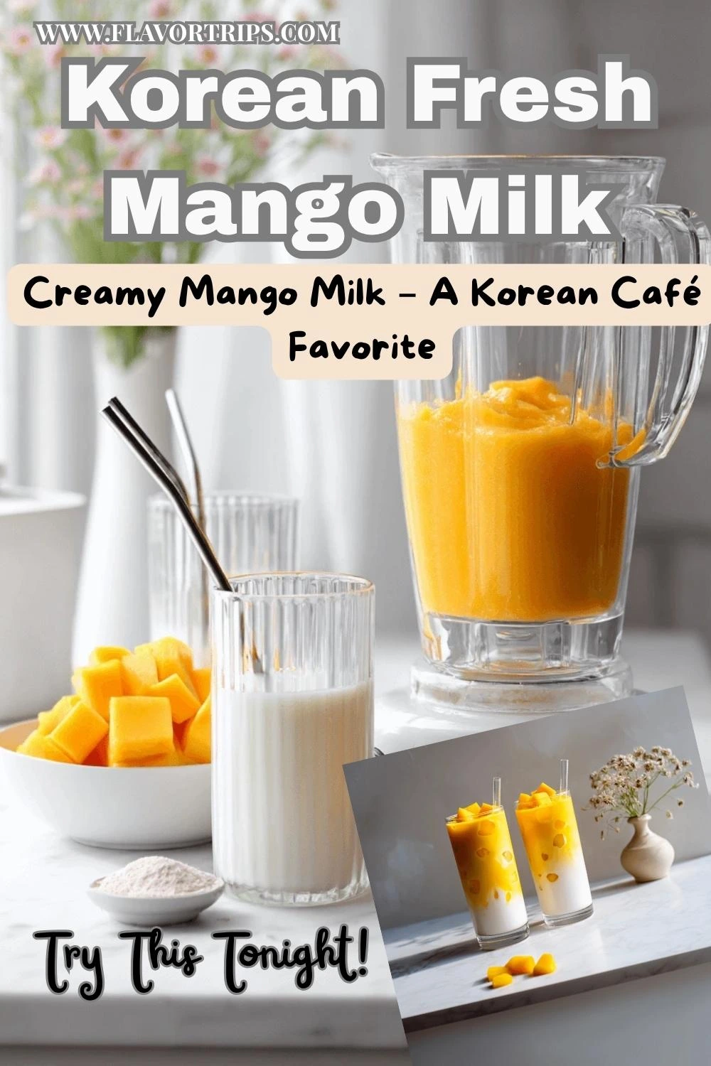Korean Fresh Mango Milk Drink Recipe – Creamy Café-Style Treat