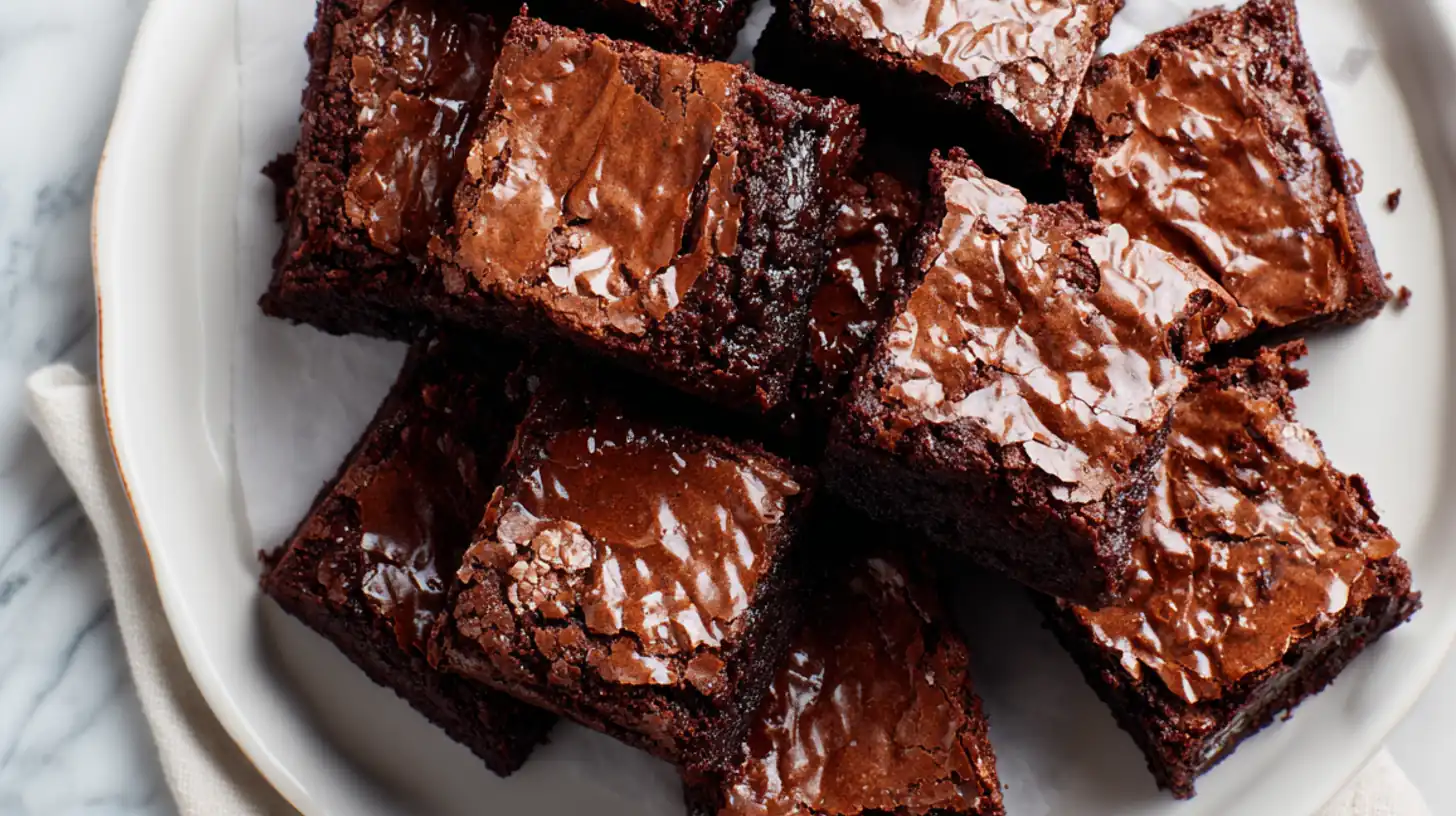 Fudgy Gluten-Free Brownies on a plate
