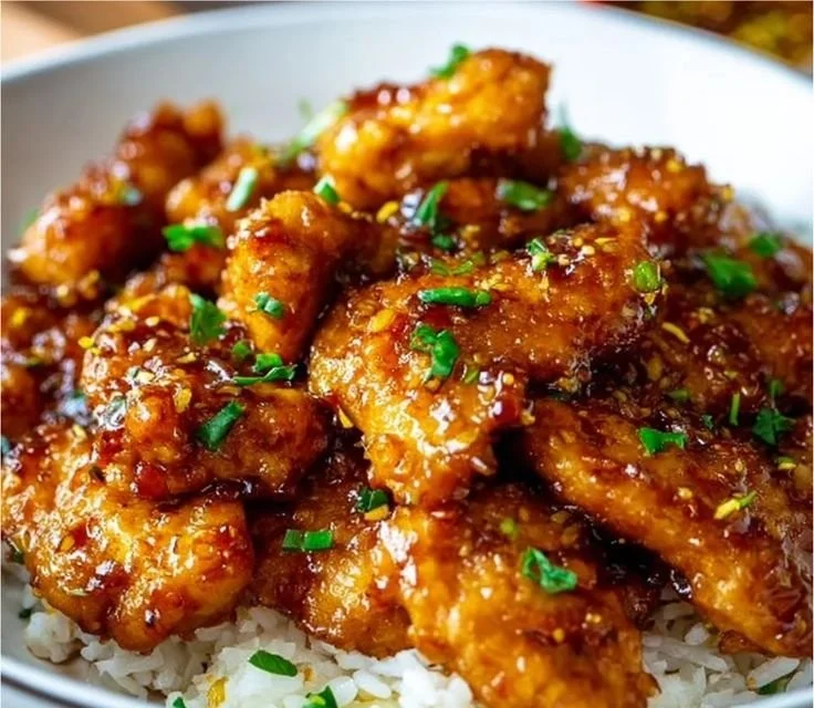 Deliciously cooked honey garlic chicken served on a plate