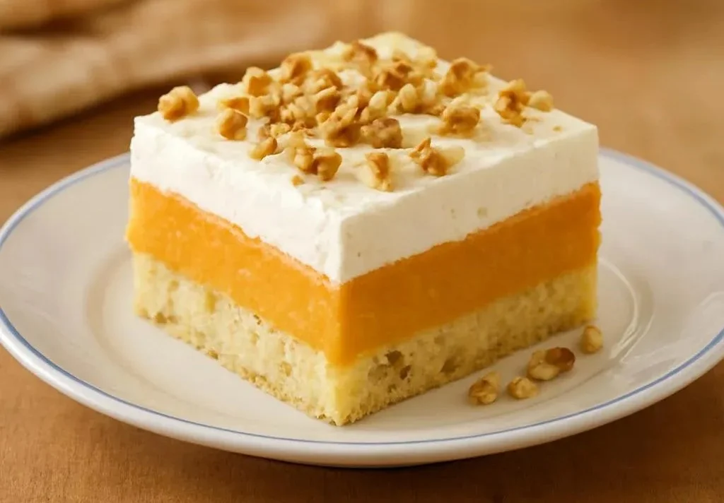 Delicious homemade Pumpkin Delight Dessert served on a festive table