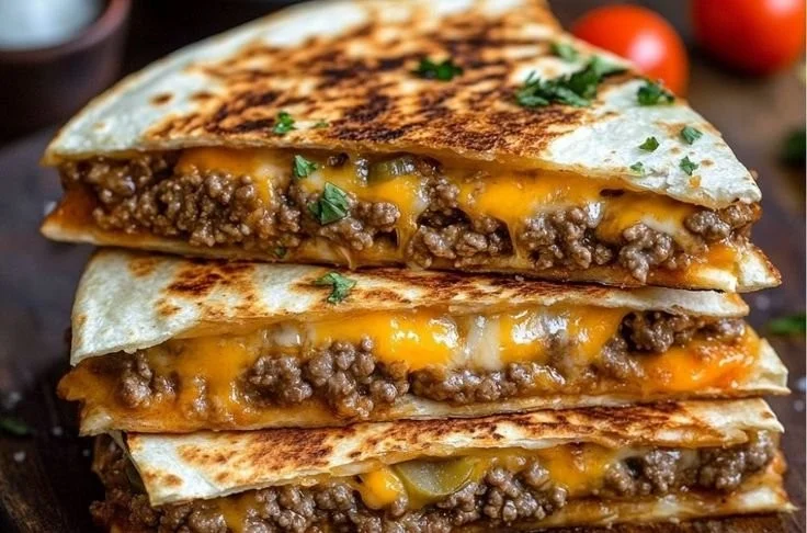 Delicious Smashburger Quesadillas with melted cheese and fresh ingredients