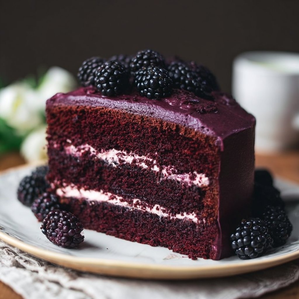 Blackberry Velvet Cake