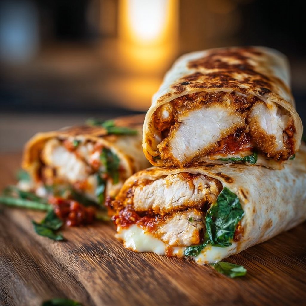 Crispy Air Fryer Chicken & Mozzarella Wraps