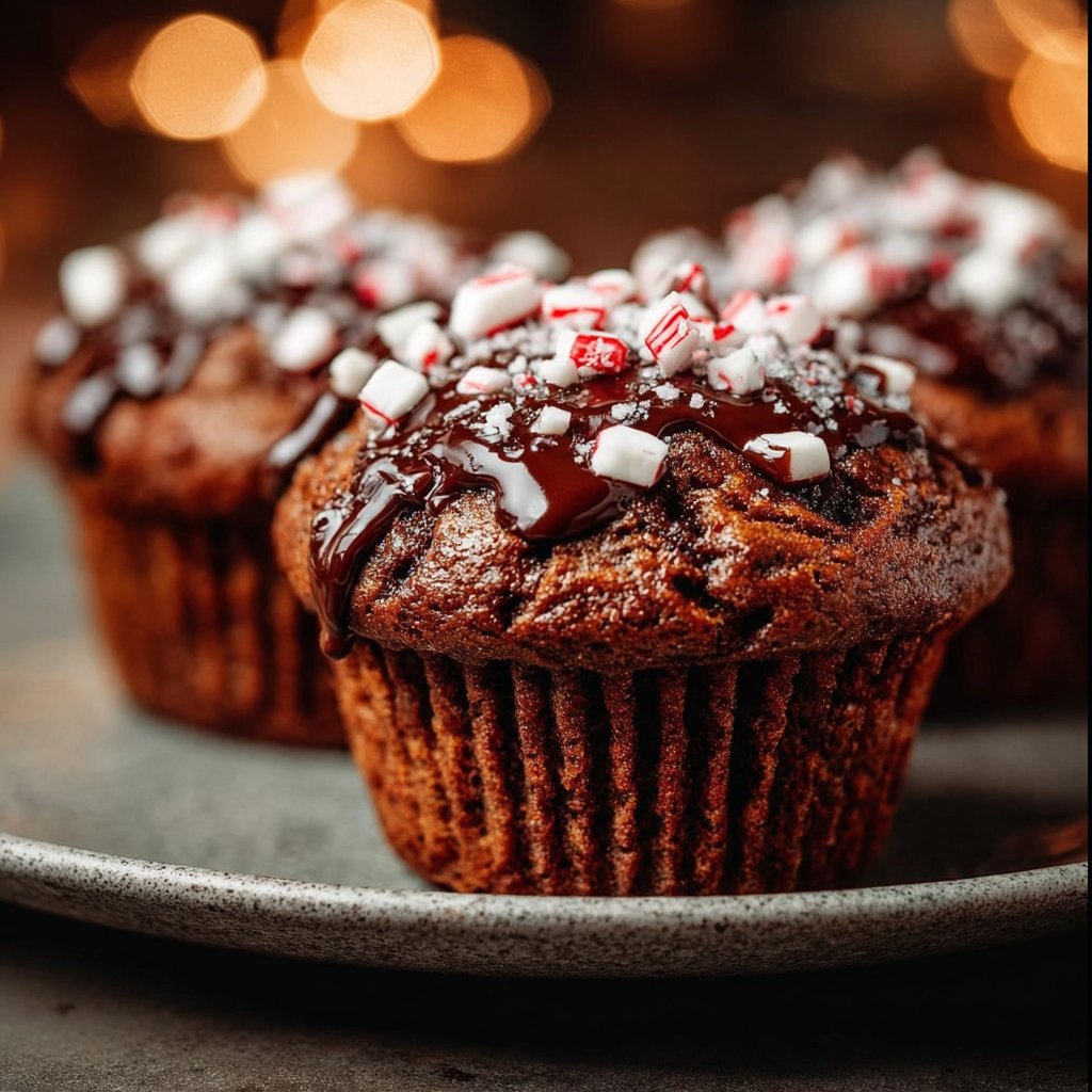 Peppermint Hot Chocolate Muffins