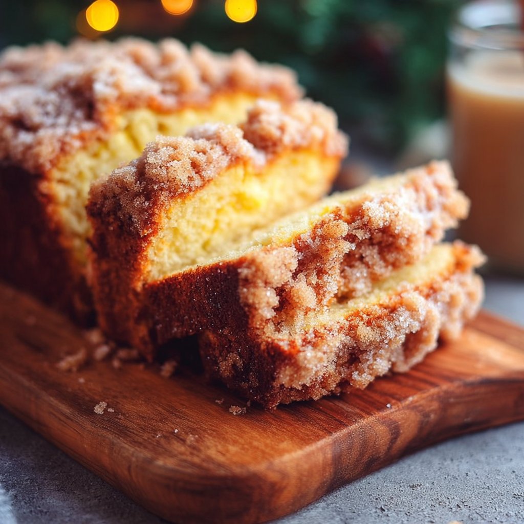 Eggnog Bread with Crumb Topping