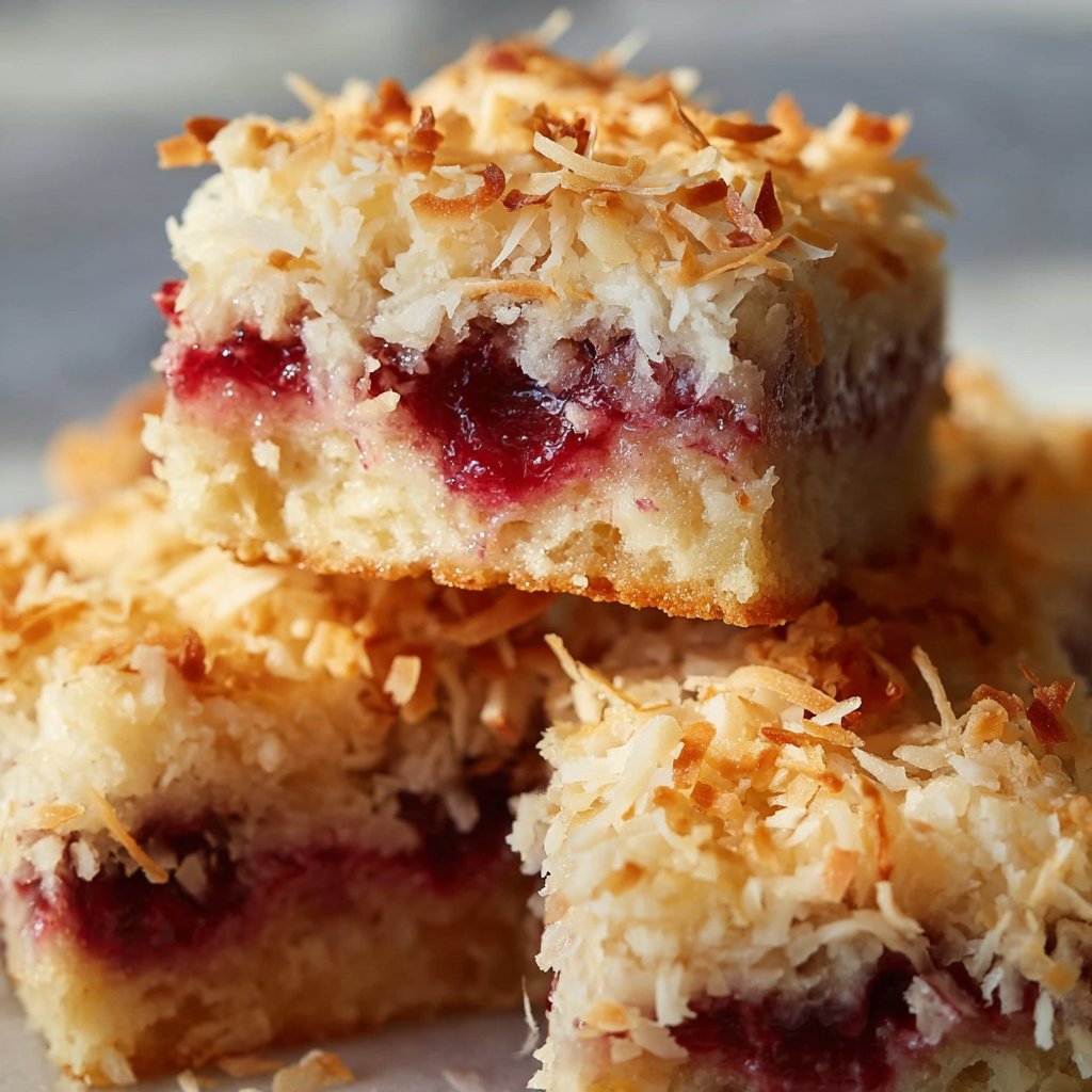 Raspberry Coconut Bars Recipe