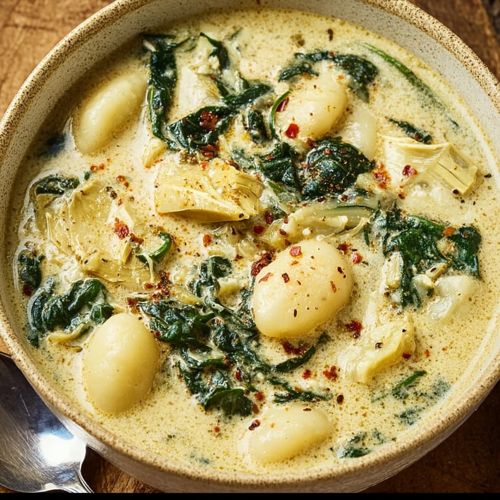 Vegan Spinach Artichoke Gnocchi Soup | Vegan soup recipes, Vegan dishes, Recipes