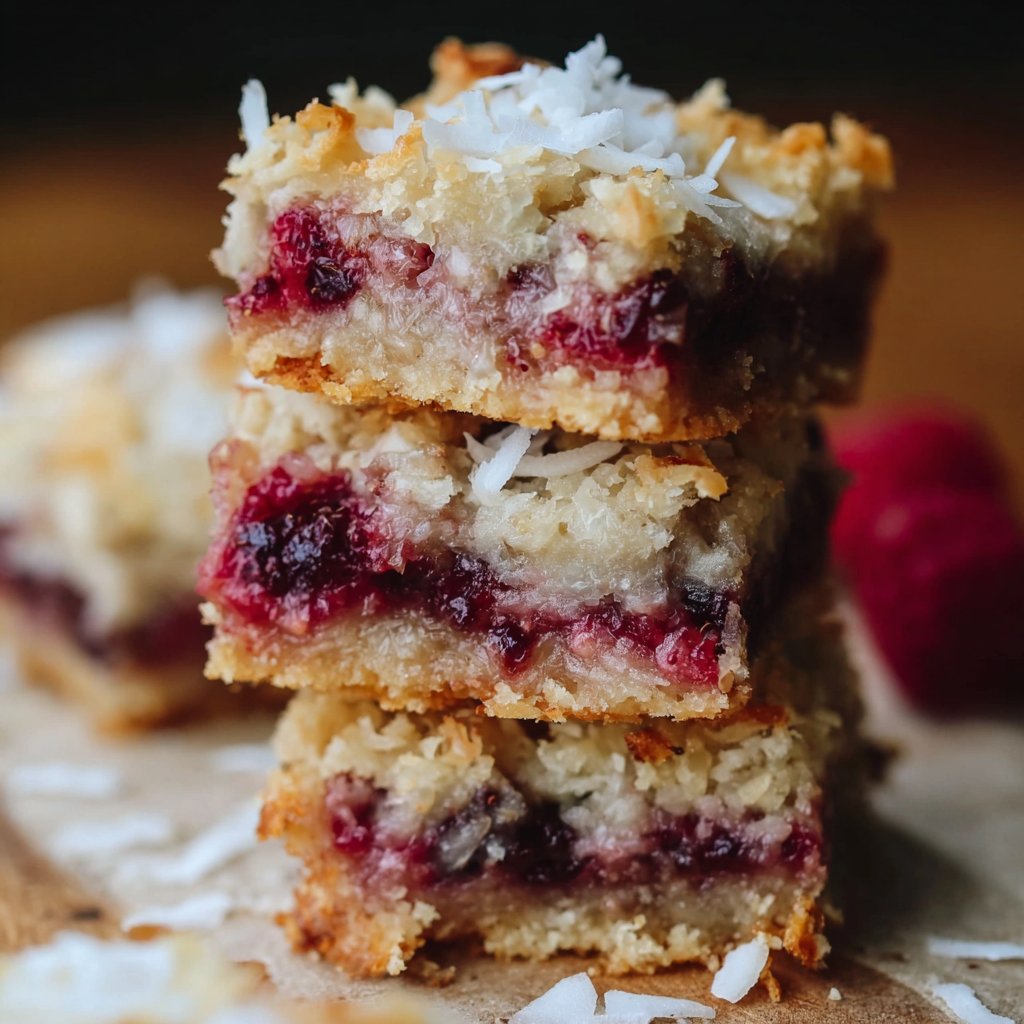 Raspberry Coconut Bars Recipe