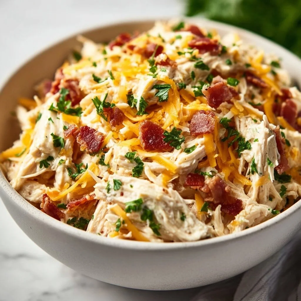 A bowl of protein-rich Carnivore Chicken Salad with fresh ingredients