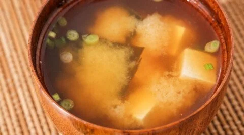 Bowl of easy homemade miso soup with fresh ingredients