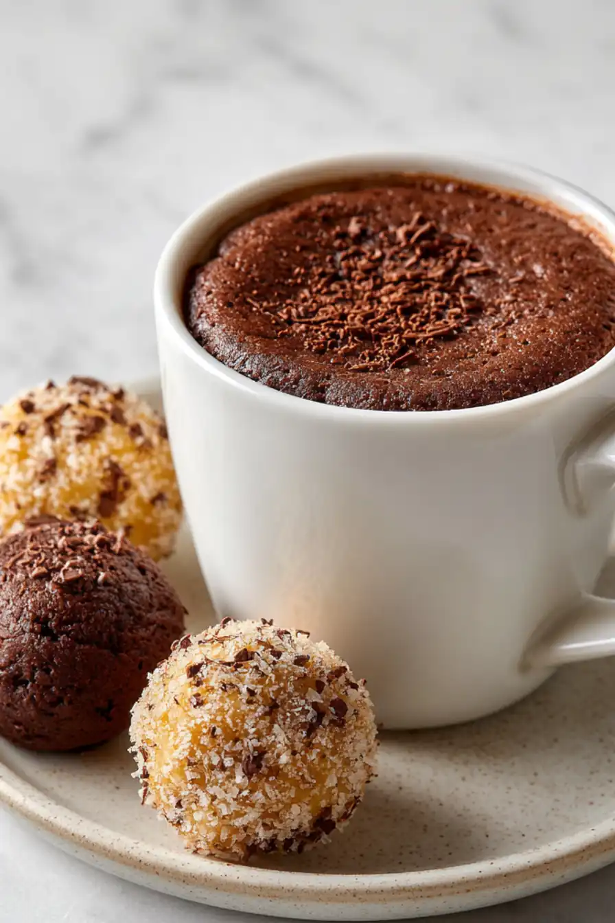Chocolate mug cake with gluten-free truffles for Gluten-Free Baking Recipes