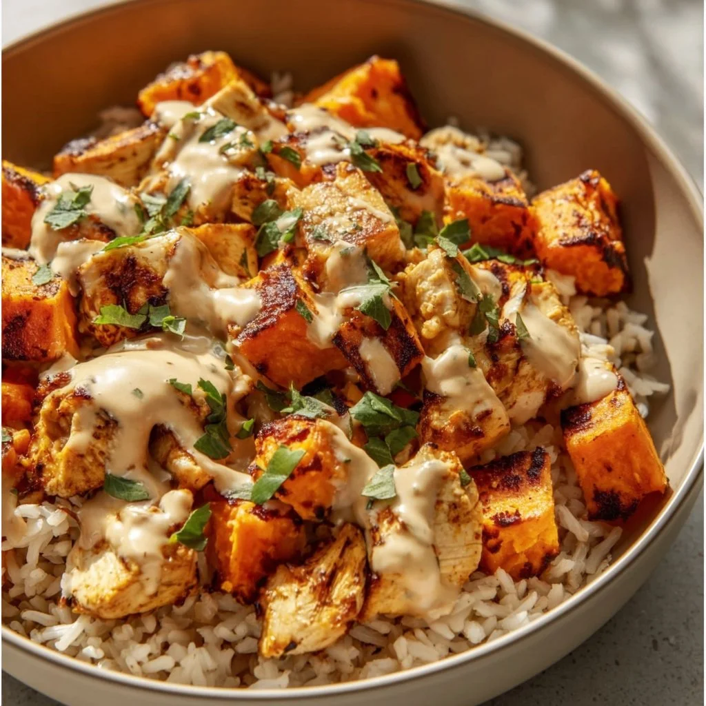 Healthy Chicken and Sweet Potato and greens for a nutritious meal