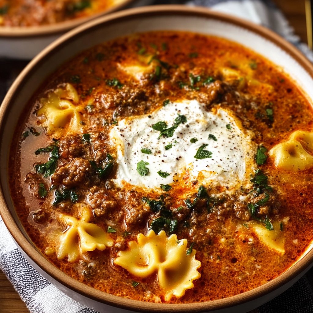 BEST EVER One-Pot Lasagna Soup Recipe!