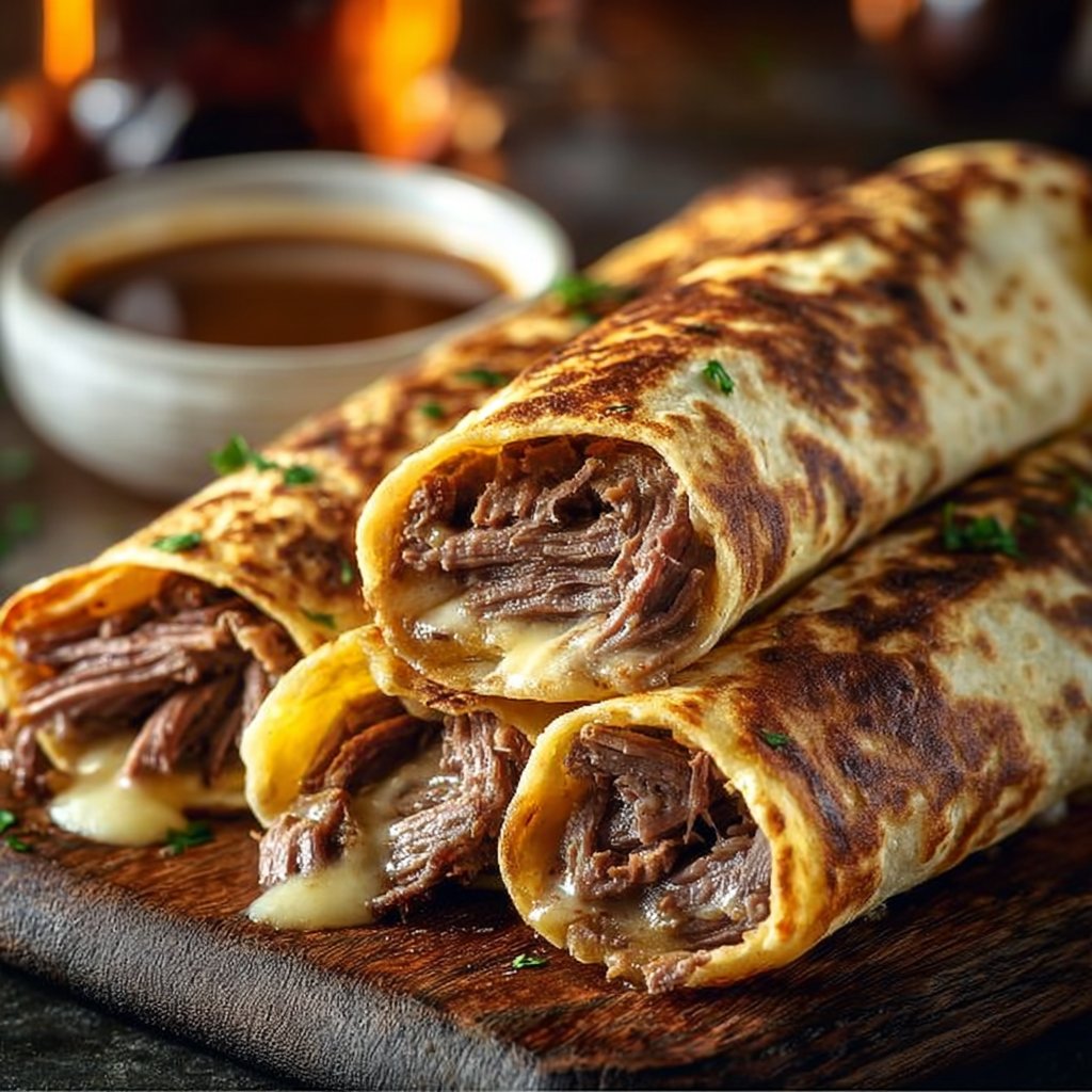 French Dip Tortilla Roll Ups