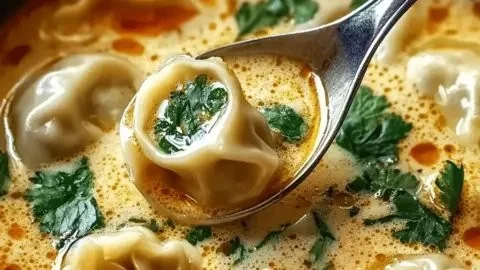 Thai Potsticker Soup 1 Bowl of Thai Potsticker Soup with potstickers, herbs, and spices