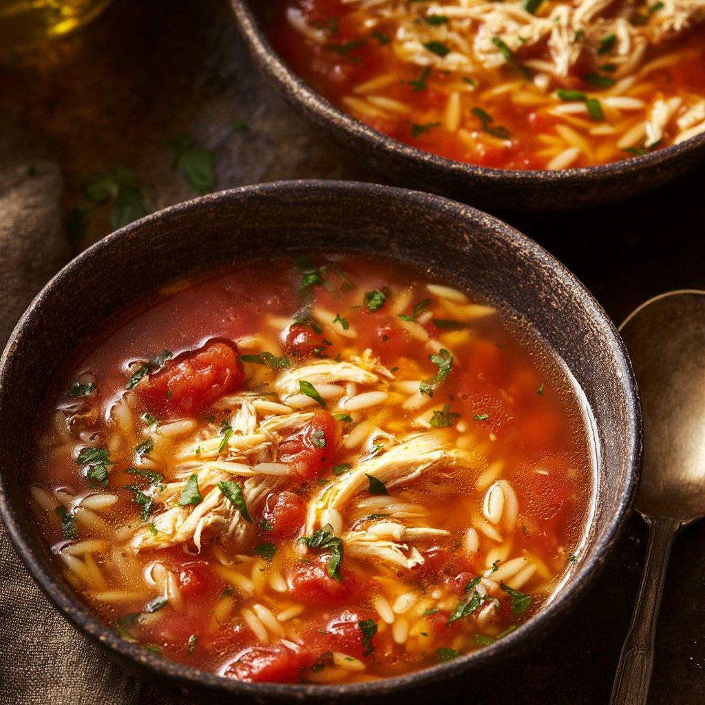 Chicken Orzo Tomato Soup Recipe