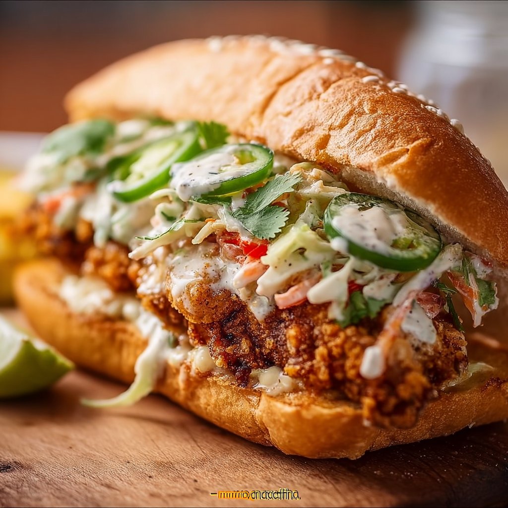 Crispy Cilantro Lime Chicken Sandwich (Air-Fried or Oven Baked)