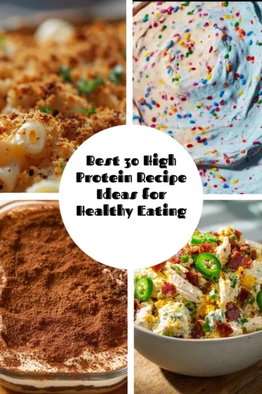 A variety of high protein recipes for healthy eating and nutrition.