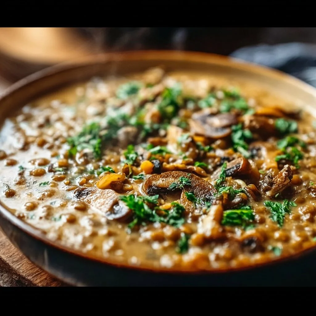 Creamy Lentil and Mushroom Stew