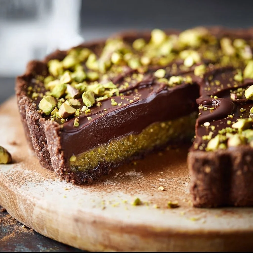 Dark Chocolate Pistachio Tart