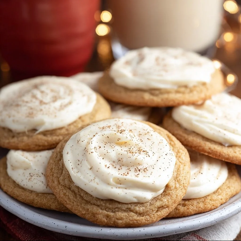 Eggnog Cookies with Eggnog Frosting