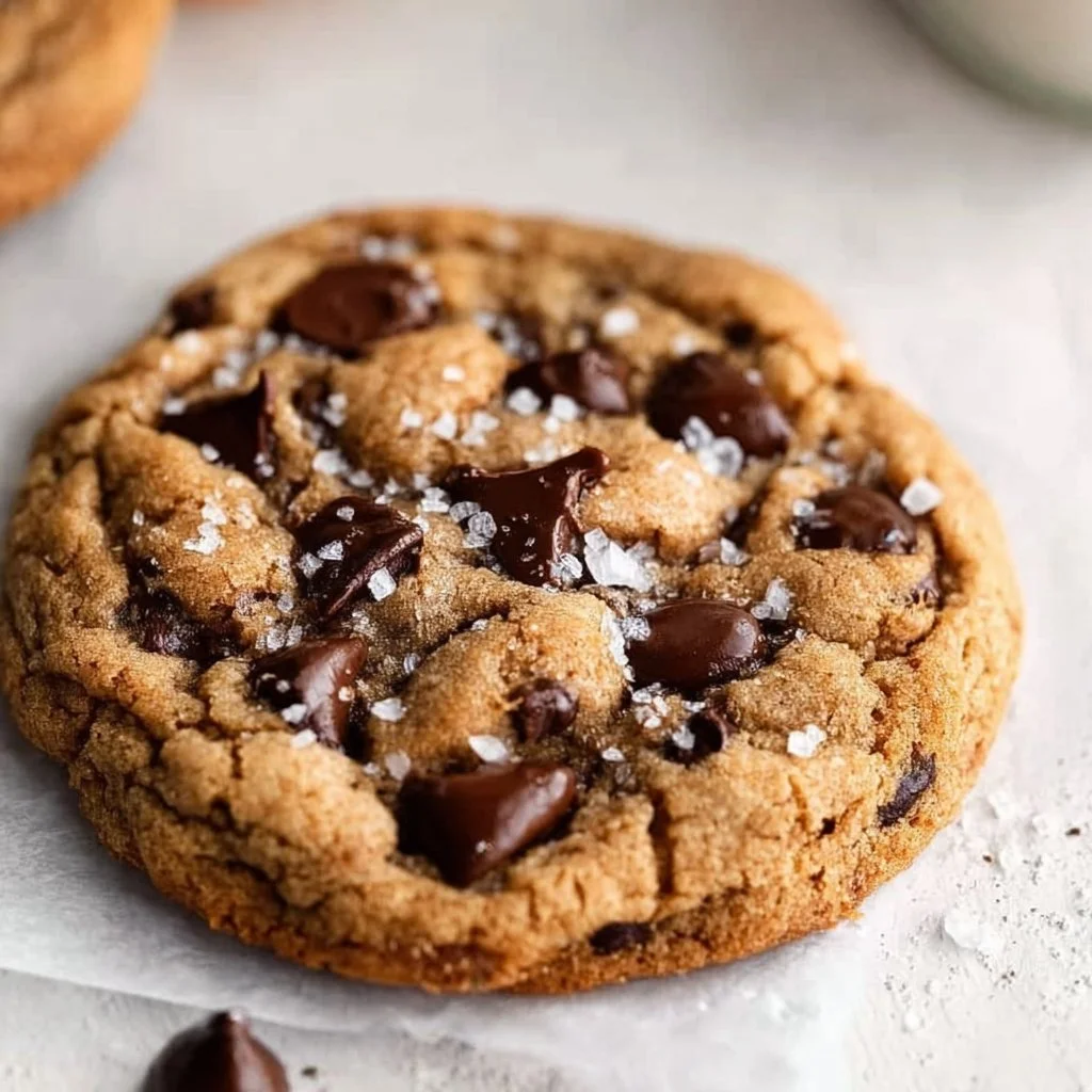 Freshly baked gluten-free chocolate chip cookies on a cooling rack