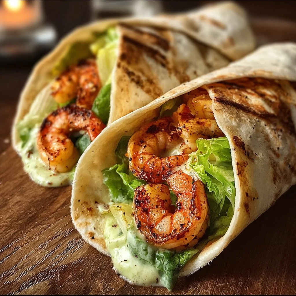 Grilled Shrimp Caesar Wraps