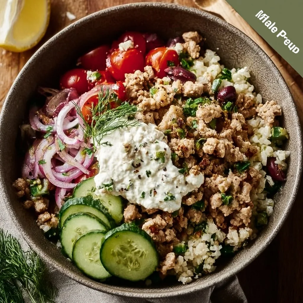 Healthy Greek Ground Chicken Bowls