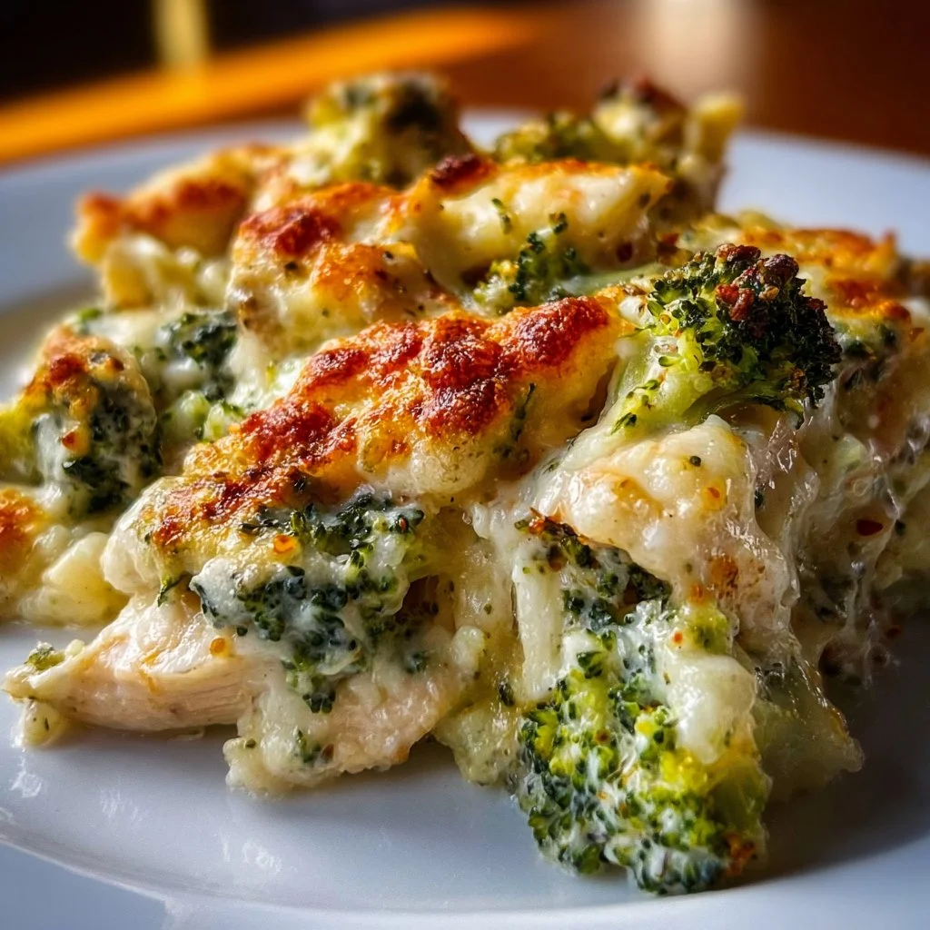 Keto Chicken Alfredo Broccoli Bake