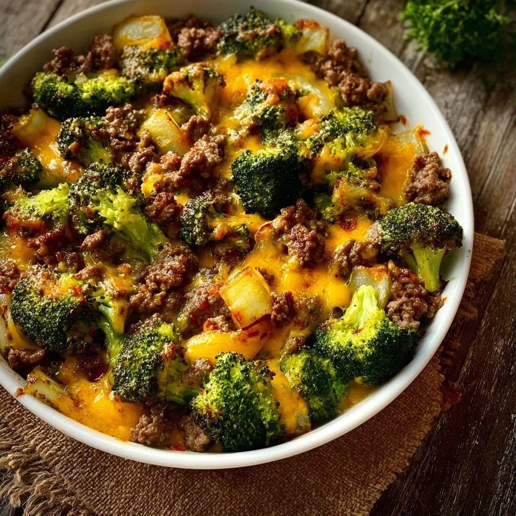Keto Hamburger Broccoli Skillet