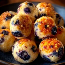 Lemon Blueberry Cottage Cheese Protein Bites healthy snack with protein