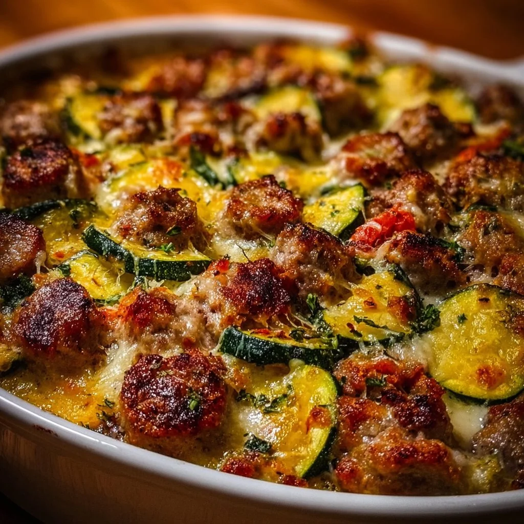 Low Carb Zucchini and Sausage Casserole