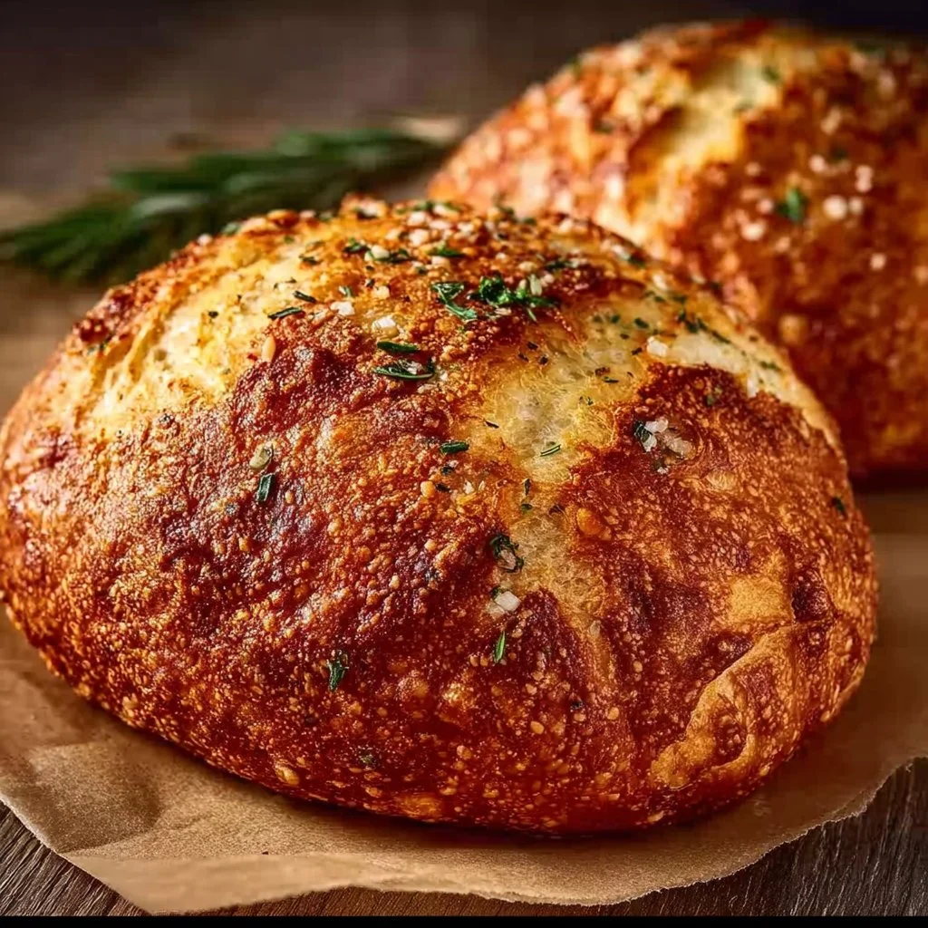 Perfectly baked parmesan garlic bread with a golden crust and fresh herbs