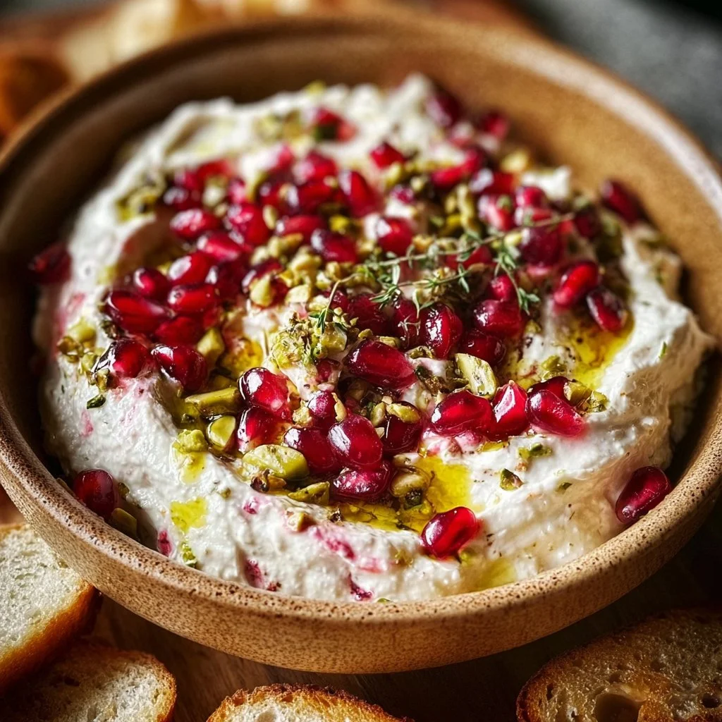 Pomegranate Pistachio Whipped Feta Dip