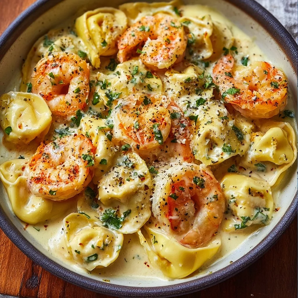 Shrimp Tortellini in Lemon Garlic Cream Sauce