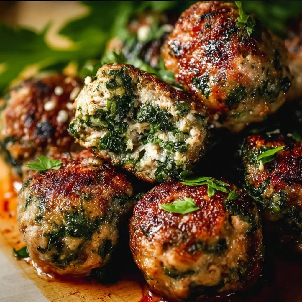 Spinach Garlic Meatballs 2 Spinach Garlic Meatballs