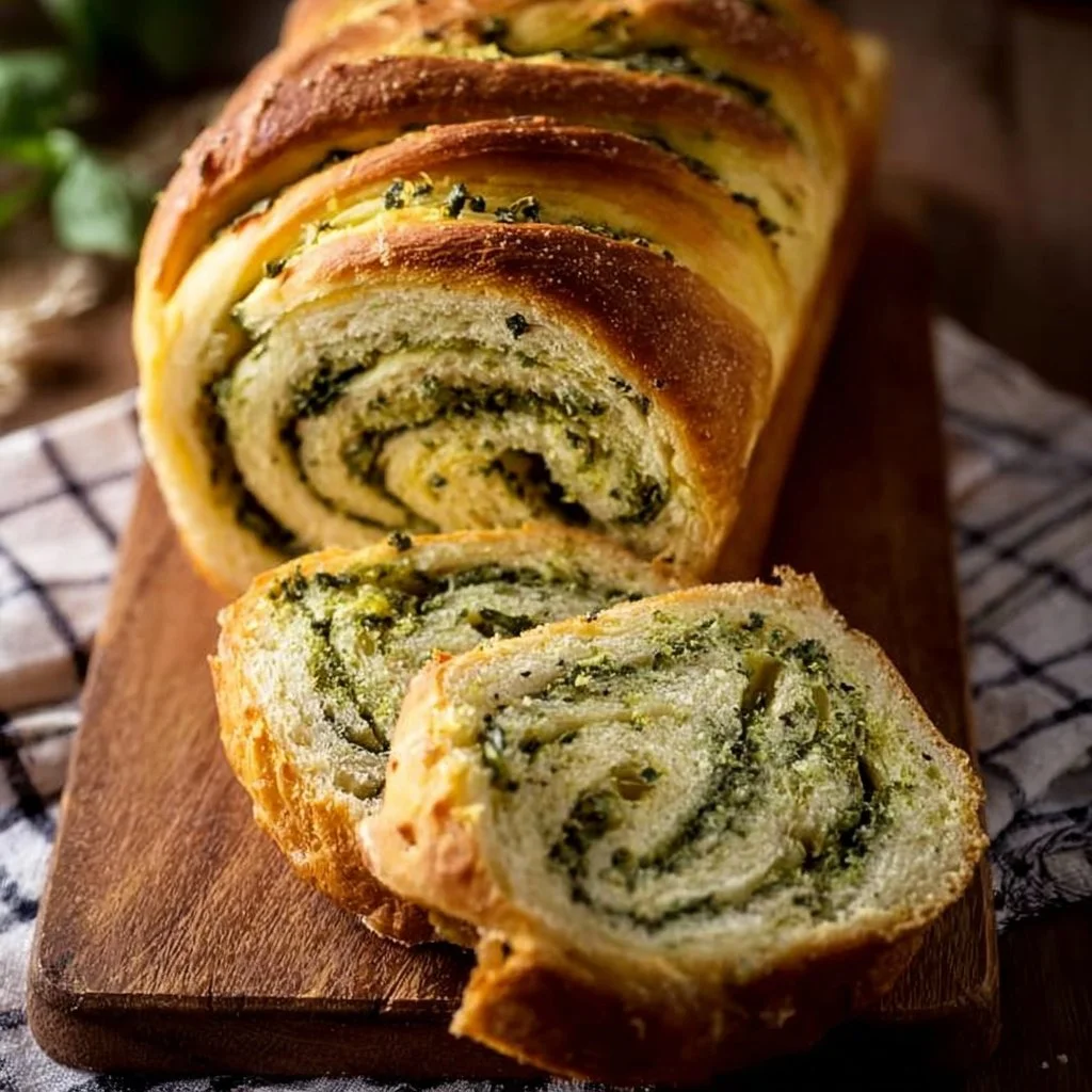 Swirled Garlic Herb Bread 2 Swirled Garlic Herb Bread