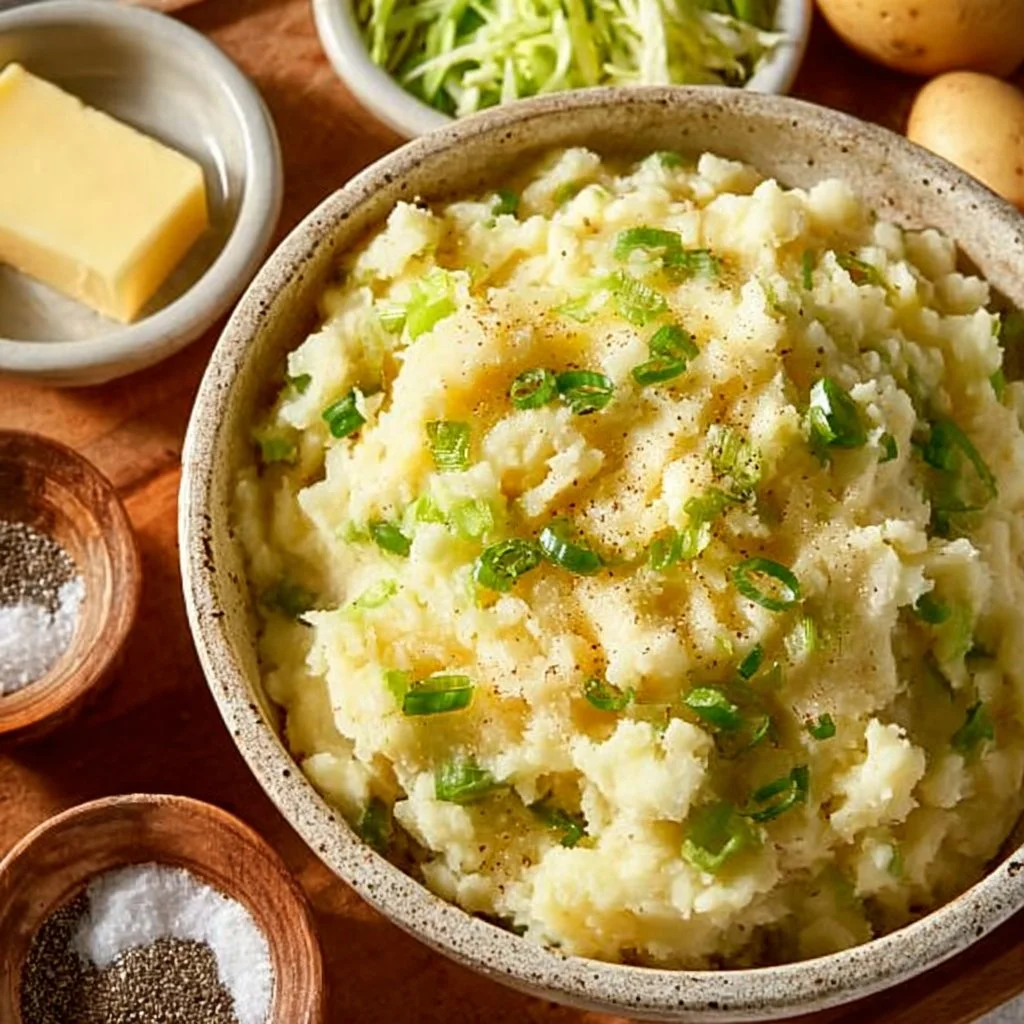 Authentic Colcannon (Irish Potatoes and Cabbage) – A Comforting Irish Classic 1 Bowl of authentic Colcannon with Irish potatoes and cabbage, a comforting classic dish