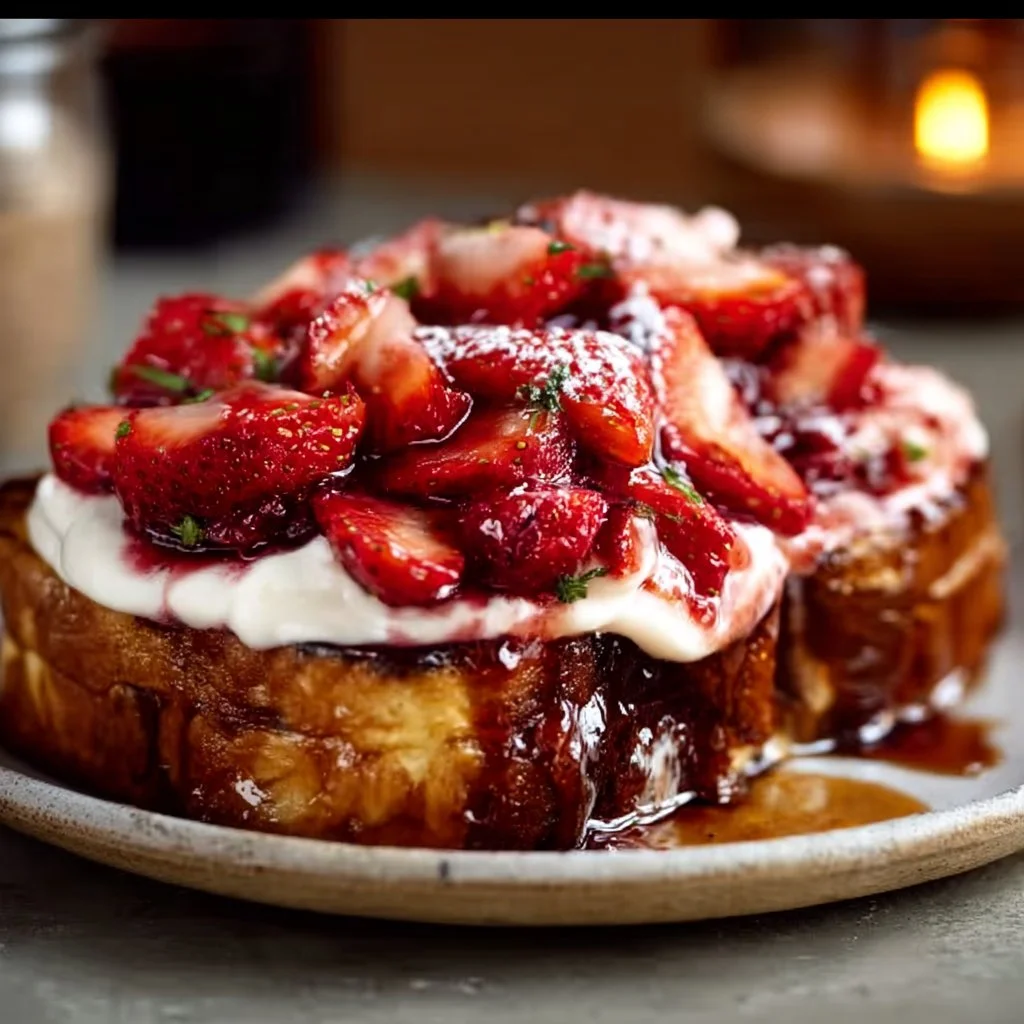 Baked Strawberries and Cream French Toast