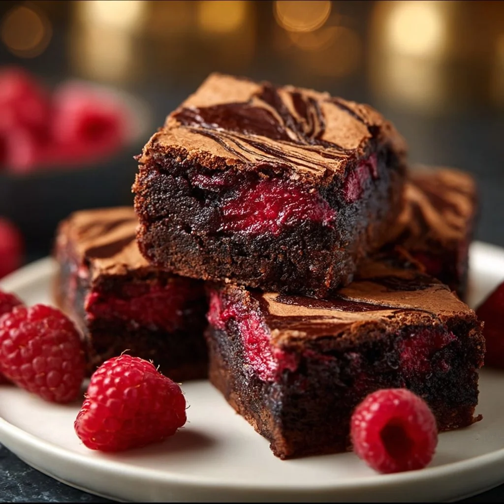 Decadent Raspberry Swirl Brownies (A Rich, Beautiful & Irresistible Treat!) 1 Decadent raspberry swirl brownies with rich chocolate and vibrant raspberry swirls