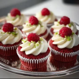 Decadent Red Velvet Cookie Cups 2 Decadent red velvet cookie cups filled with cream cheese frosting in a beautiful serving dish.