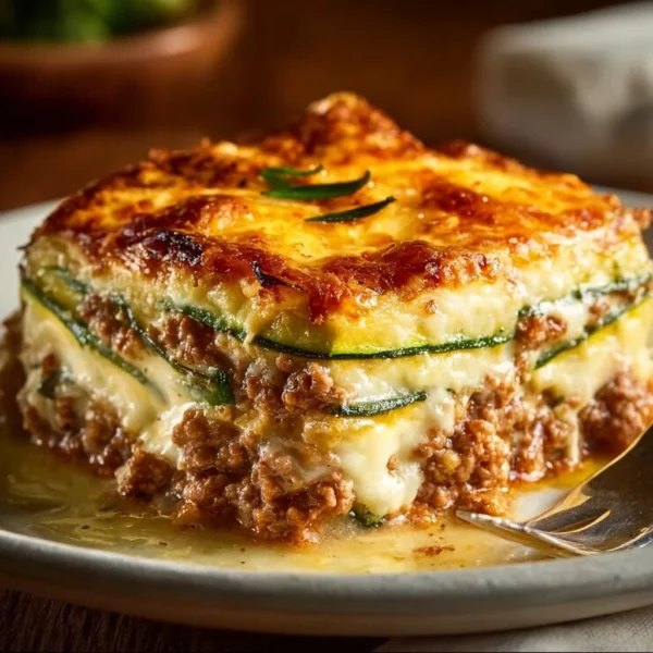 Ground Turkey Zucchini Casserole – Healthy Comfort Food Recipe 3 Ground Turkey Zucchini Casserole dish served in a steaming bowl