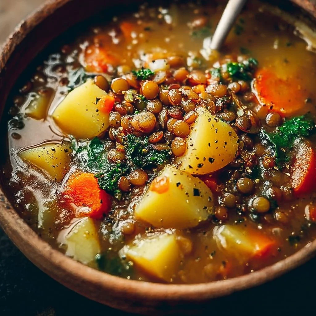 Hearty Lentil and Potato Soup | Healthy recipes, Healthy soup recipes, Lentil soup recipes