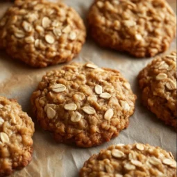 Low Sugar Applesauce Oatmeal Cookies 2 Low Sugar Applesauce Oatmeal Cookies freshly baked on a cooling rack.