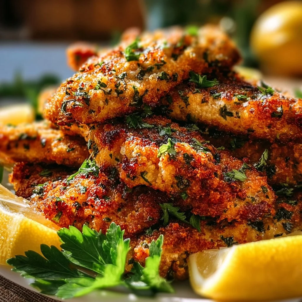 Plate of Mediterranean Chicken Tenders with herbs and spices