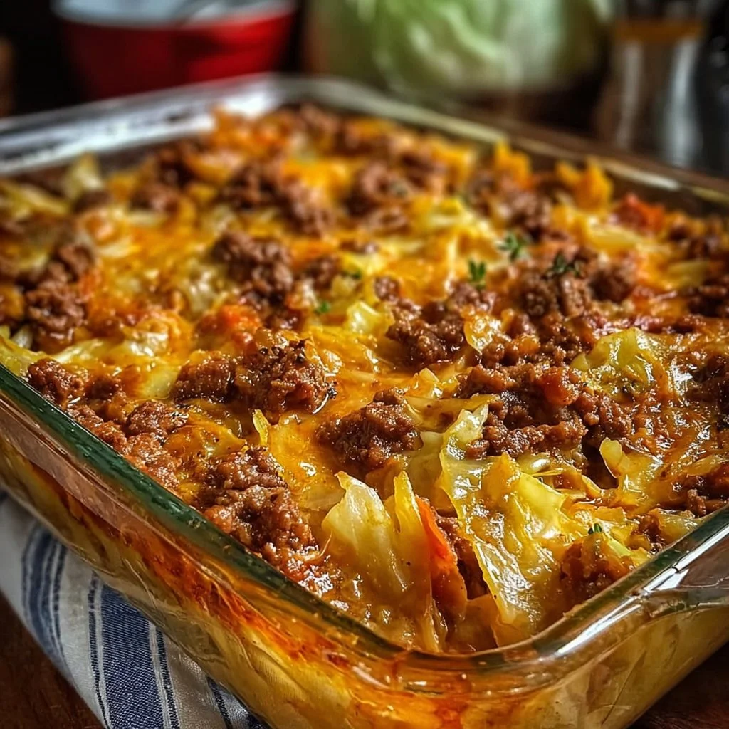Savory Cabbage Beef Bake