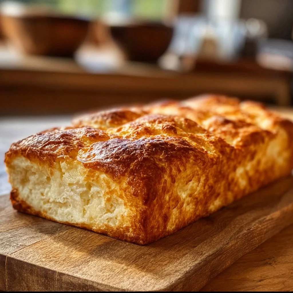 Soft and fluffy cottage cheese bread made with only two ingredients