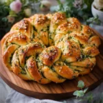 Spring Greens Star Bread with vibrant fresh greens and a star-shaped design